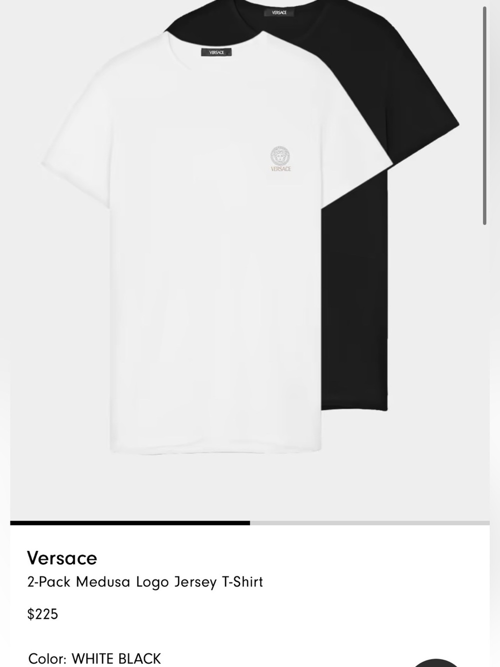 Versace White and Black 2-Pack Crew Neck T-Shirts
